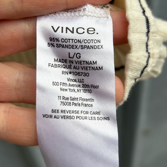 Vince Ribbed Striped Tee, Large - Picture 7 of 7